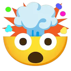 Faccina con testa che esplode Emoji Google Android, Chromebook