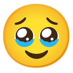 🥹 Cara aguantándose las lágrimas Emoji en Google Android, Chromebooks