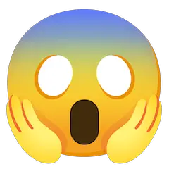 Face Screaming in Fear Emoji on Google Android and Chromebooks