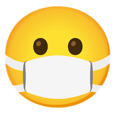 Visage avec un masque médical Émoji Google Android, Chromebook