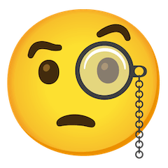 Face With Monocle Emoji on Google Android and Chromebooks
