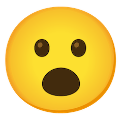 😮 Überraschtes Gesicht mit geöffnetem Mund Emoji auf Google Android, Chromebook