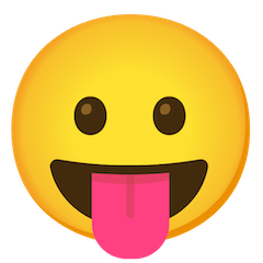 Cara com a língua de fora Emoji Google Android, Chromebook