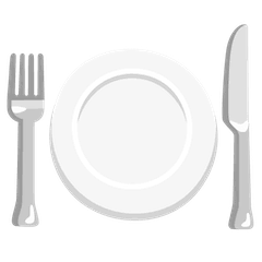 Fourchette et couteau avec assiette on Google