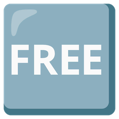 Sinal com a palavra "FREE" Emoji Google Android, Chromebook