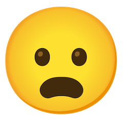 😦 Gesicht mit gerunzelter Stirn und geöffnetem Mund Emoji auf Google Android, Chromebook
