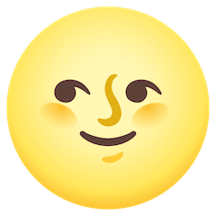 Vollmond mit Gesicht Emoji Google Android, Chromebook