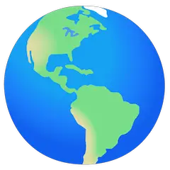 アメリカ大陸が正面の地球 on Google