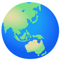 Globo a mostrar a Ásia e a Austrália on Google
