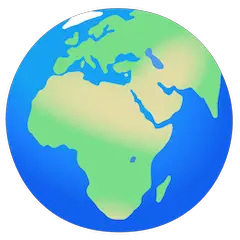 ลูกโลกแสดงทวีปยุโรปกับแอฟริกา on Google