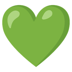 Corazón verde Emoji Google Android, Chromebook