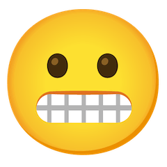 😬 Cara de desagrado mostrando os dentes Emoji nos Google Android, Chromebooks