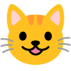 Счастливая кошачья мордочка Эмодзи на Google Android и Chromebook