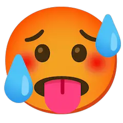 🥵 Hot Face Emoji on Google Android and Chromebooks