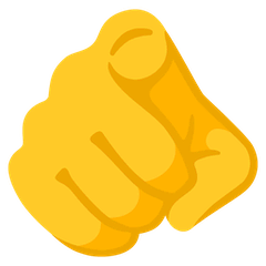 🫵 auf Betrachter zeigender Zeigefinger Emoji auf Google Android, Chromebook
