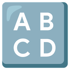 Símbolo de entrada con letras mayúsculas Emoji Google Android, Chromebook