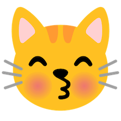 Cara de gato a dar um beijinho Emoji Google Android, Chromebook