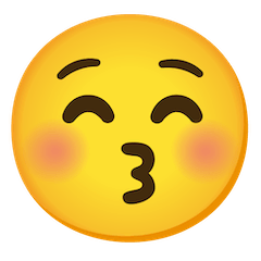 Cara dando un beso con los ojos cerrados Emoji Google Android, Chromebook