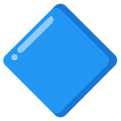 Rombo blu grande Emoji Google Android, Chromebook