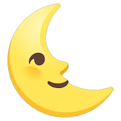 🌜 Abnehmender Mond mit Gesicht Emoji auf Google Android, Chromebook
