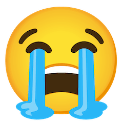 Stark weinendes Gesicht Emoji Google Android, Chromebook