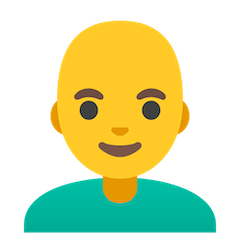 Man: Bald Emoji on Google Android and Chromebooks