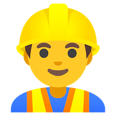 Man Construction Worker Emoji on Google Android and Chromebooks