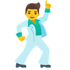 Hombre bailando Emoji Google Android, Chromebook