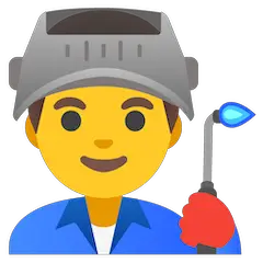 👨‍🏭 Profesional Industrial Hombre Emoji en Google Android, Chromebooks