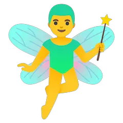 Man Fairy Emoji on Google Android and Chromebooks
