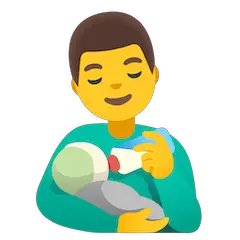 Homem alimentando bebê Emoji Google Android, Chromebook