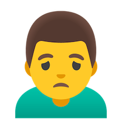 🙍‍♂️ Hombre con el ceño fruncido Emoji en Google Android, Chromebooks