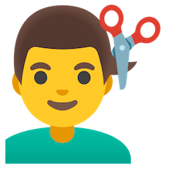 Homem a cortar o cabelo Emoji Google Android, Chromebook