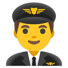 👨‍✈️ Pilota Uomo Emoji su Google Android, Chromebooks