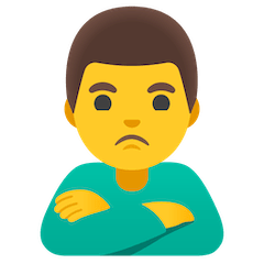 Man Pouting Emoji on Google Android and Chromebooks