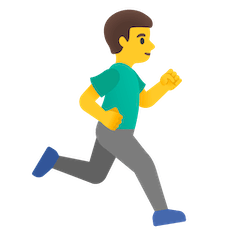 Мужчина бежит, лицом вправо on Google