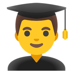 Estudante (homem) Emoji Google Android, Chromebook