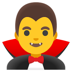 Männlicher Vampir Emoji Google Android, Chromebook