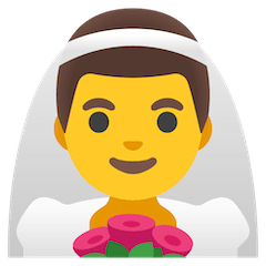 Hombre con velo Emoji Google Android, Chromebook