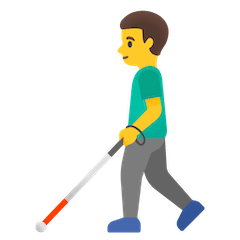 Man With White Cane Emoji on Google Android and Chromebooks