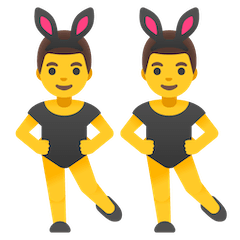 👯‍♂️ Bailarines con orejas de conejo Emoji en Google Android, Chromebooks