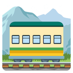 Treno con montagna Emoji Google Android, Chromebook