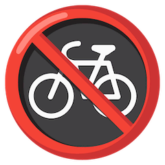 🚳 Simbolo che vieta le biciclette Emoji su Google Android, Chromebooks