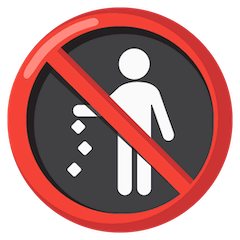 🚯 Dépôt d’ordures interdit Émoji sur Google Android, Chromebooks