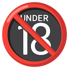 Prohibido menores de 18 Emoji Google Android, Chromebook