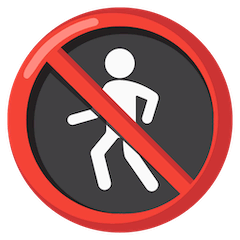 No Pedestrians Emoji on Google Android and Chromebooks