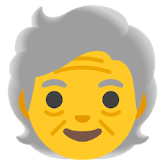 Ältere erwachsene Person Emoji Google Android, Chromebook