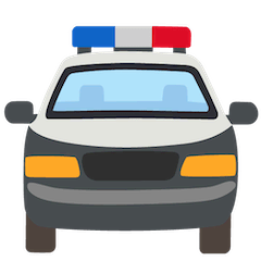 Coche de policía acercándose Emoji Google Android, Chromebook