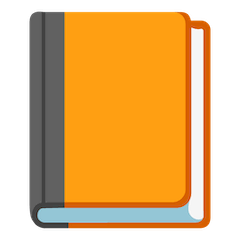 📙 Libro de texto naranja Emoji en Google Android, Chromebooks