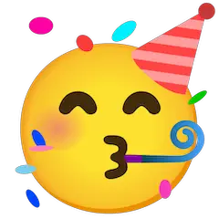 Cara de fiesta Emoji Google Android, Chromebook